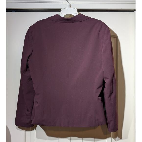 Worthington Works Stretch Separate Burgundy Fully Lined Blazer Womens Sz 18 - Picture 2 of 10